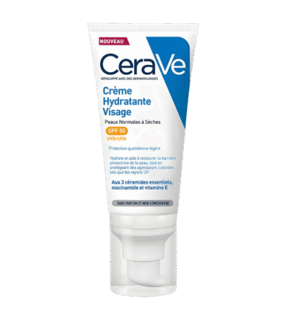 Cerave Crème Hydratante Visage Peau Normale à Sèche SPF50 – 52ml