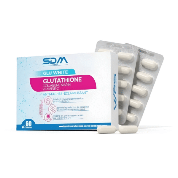 SDM Boost Glu White Glutathione Collagène Marin Vitamine C – 60 Gélules