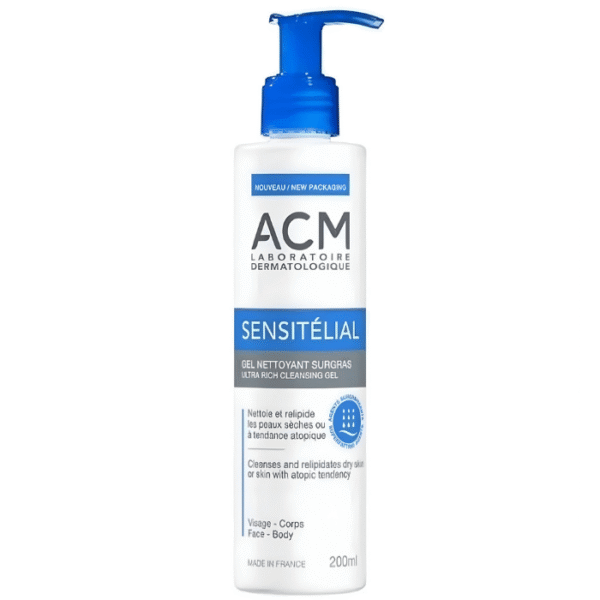 Acm Sensitélial Gel Nettoyant Surgras 200ml