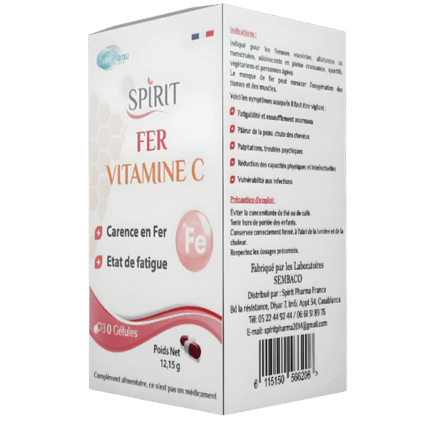 Spirit Fer et Vitamine C 30 capsules