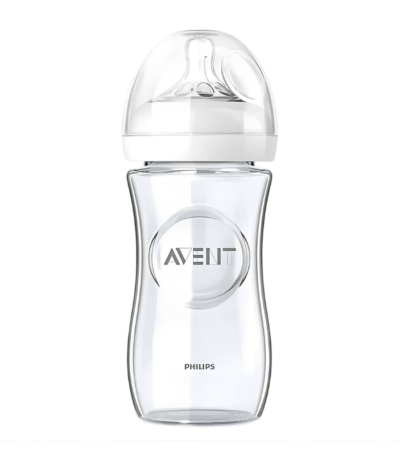 Avent Biberon Natural en Verre 240ml 1 Mois+ Débit Lent SCF053/17