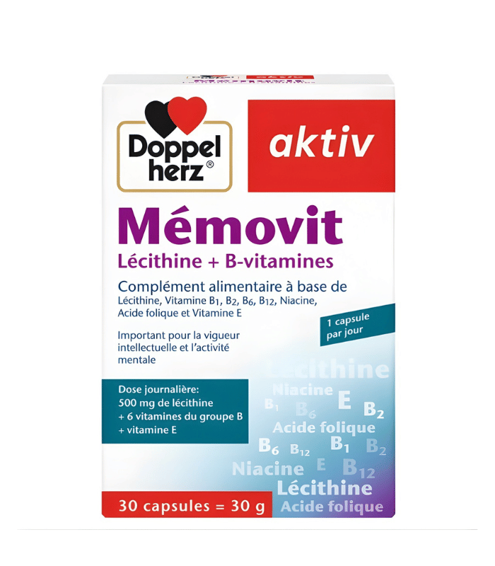 Doppel Herz Aktiv Mémovit Lécithine + B-vitamines 30 Gélules