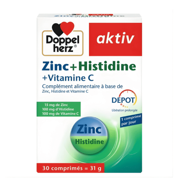 Doppel Herz Aktiv Zinc, Histidine, Vitamine C 30 Comprimés