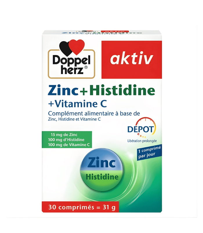 Doppel Herz Aktiv Zinc, Histidine, Vitamine C 30 Comprimés