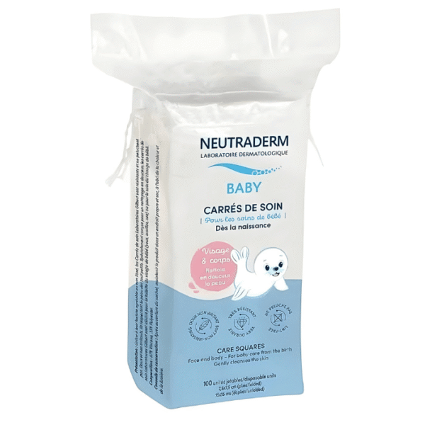 Neutraderm Baby Carrés de Soin Visage & Corps 100 Pièces