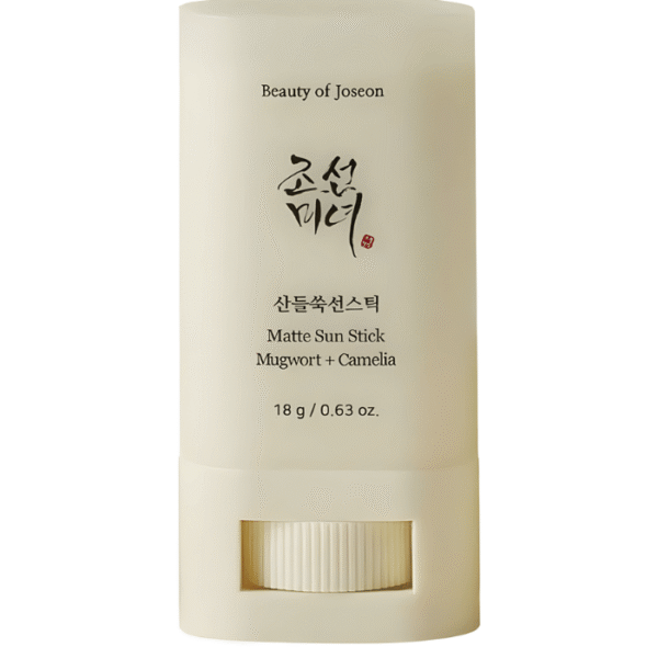 Beauty Of Joseon Stick Solaire Mat SPF50+ Mugwort Camélia Peaux Mixtes 18g
