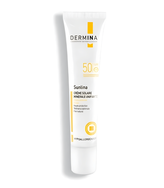 Dermina Sunlina Écran Solaire Minéral Teinté SPF50 Peau Sèche 40ml