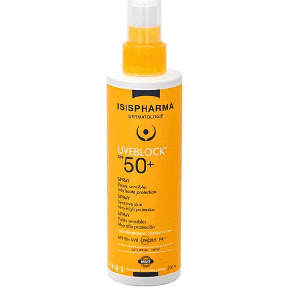 Isispharma Uveblock SPF50+ Spray Solaire Haute Protection Peaux Sensibles 200ml