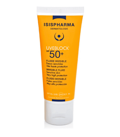 Isispharma Uveblock Fluide SPF50+ Visage Peaux Sensibles Invisible ou Teinté 40ml