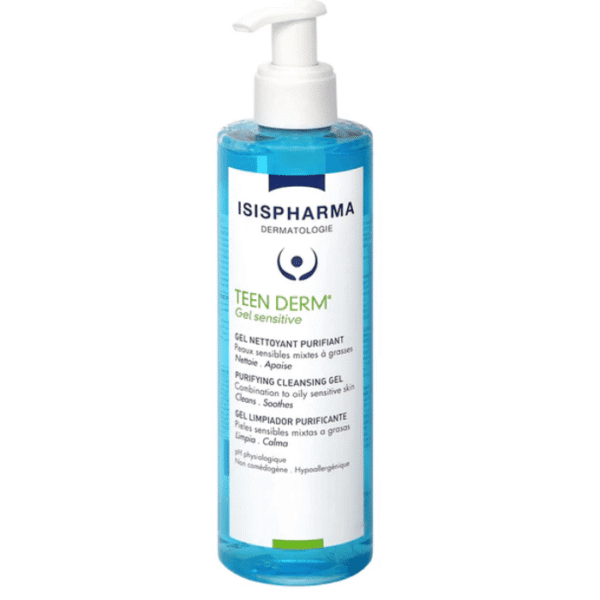 Isispharma Teen Derm Gel Nettoyant Purifiant Peaux Sensibles à Imperfections 250ml