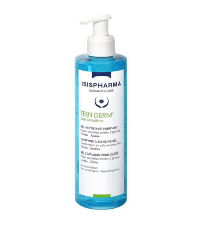 Isispharma Teen Derm Gel Nettoyant Purifiant Peaux Sensibles à Imperfections 400ml