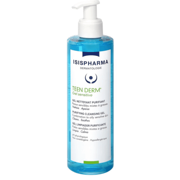 Isispharma Teen Derm Gel Nettoyant Purifiant Peaux Sensibles à Imperfections 400ml