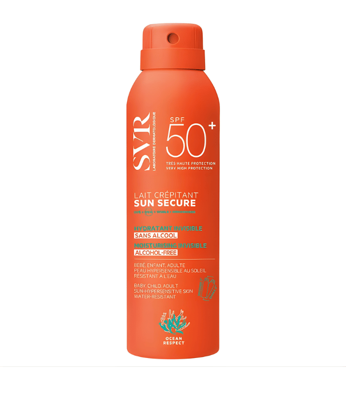 Svr Sun Secure Lait Crépitant SPF50+ Spray Solaire Hydratant Invisible Sans Alcool 200ml Svr Sun Secure Lait Crépitant SPF50+ Spray Solaire Hydratant Invisible Sans Alcool 200ml