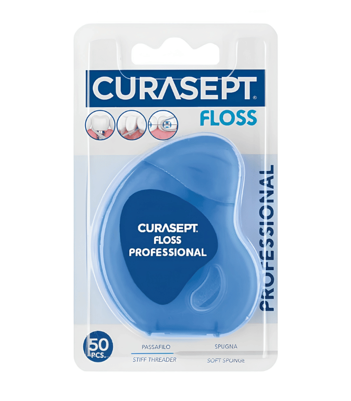 Curasept Fil Dentaire Professionnel avec Passe-Fil et Éponge Souple 50 unités Curasept Fil Dentaire Professionnel avec Passe-Fil et Éponge Souple 50 unités