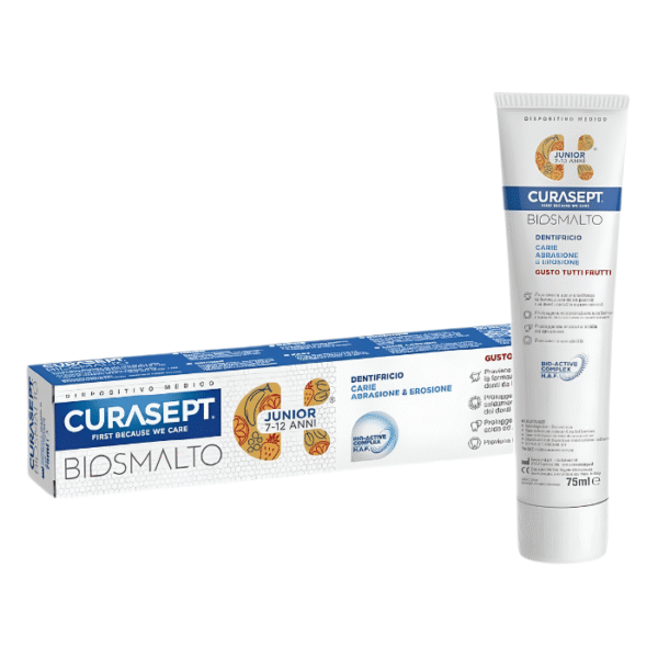Curasept Biosmalto Dentifrice Junior Protection Caries Fruits 7-12 Ans 75ml