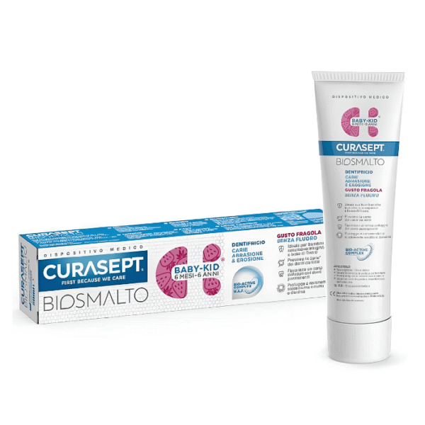 Curasept Biosmalto Baby-Kid Dentifrice Goût Fraise 6 Mois-6 Ans 50ml