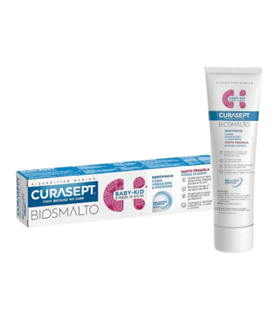 Curasept Biosmalto Dentifrice Fraise Sans Fluor Bébé-Enfant 6 Mois à 6 Ans 50ml