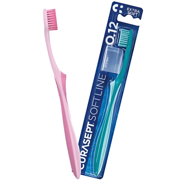 Curasept Softline 0.12 Extra Soft Brosse à Dents Rose pour Gencives Sensibles
