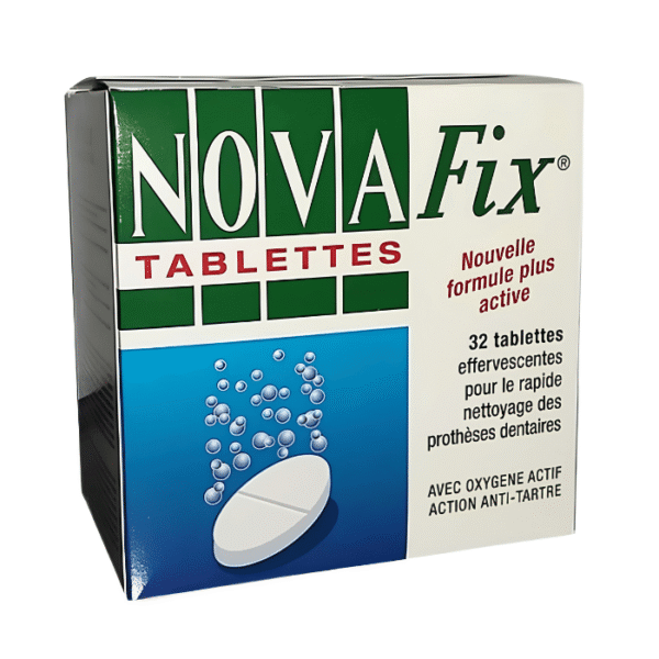 Novafix Tablettes Effervescentes pour Prothèses Dentaires Nettoyage Rapide 32 Tablettes
