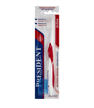 President Active Brosse à Dents Souple Microfine pour Gencives Sensibles