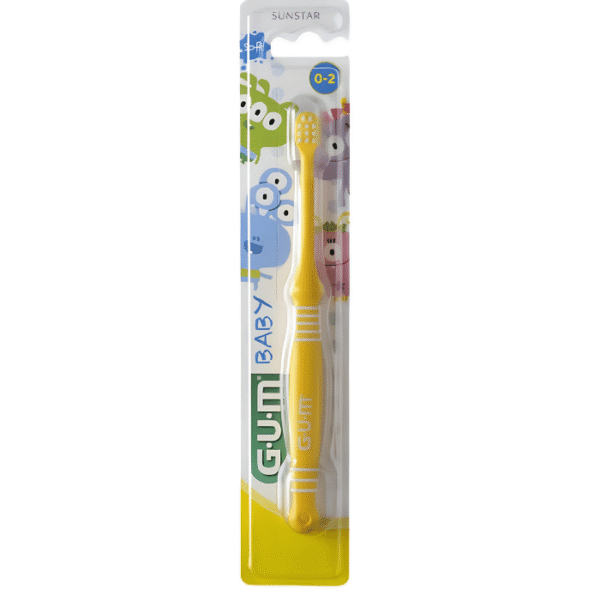 Gum Baby 213 Brosse à Dents Bébé 0-2 Ans Jaune
