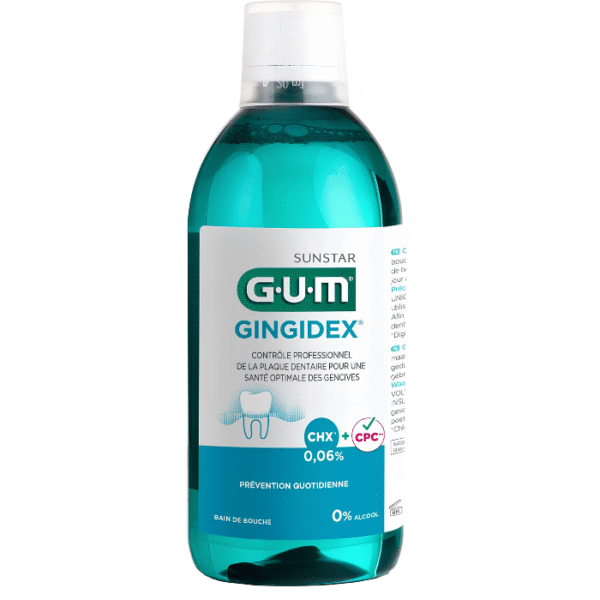 Gum Gingidex Bain de Bouche 0,06% CHX + CPC Sans Alcool 300ml