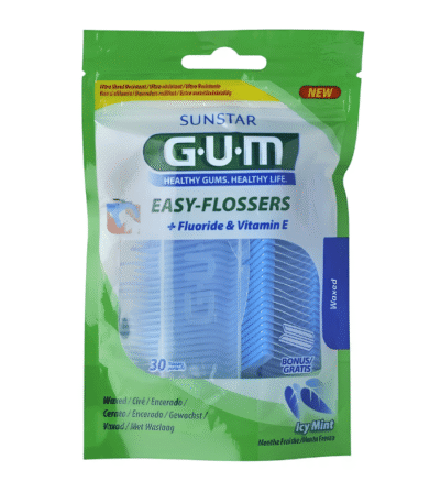 Gum Easy-Flossers 890 Fil Dentaire Ciré Menthe avec Fluorure