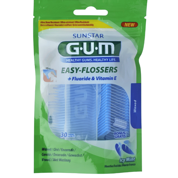 Gum Easy-Flossers 890 Fil Dentaire Ciré Menthe avec Fluorure