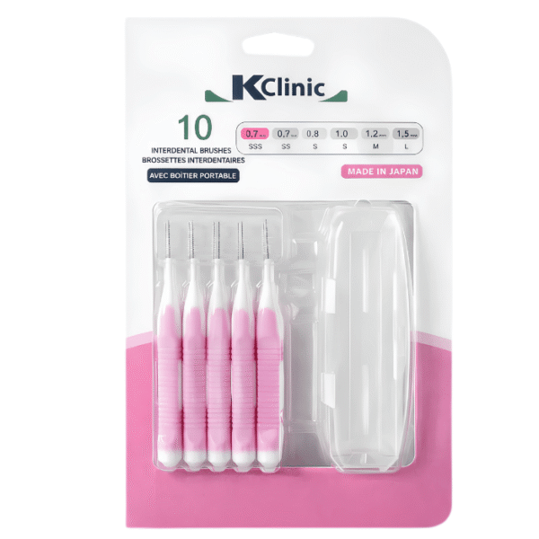 Kin Clinic Brossettes Interdentaires 0,7 mm avec Boîtier Portable 10 unités