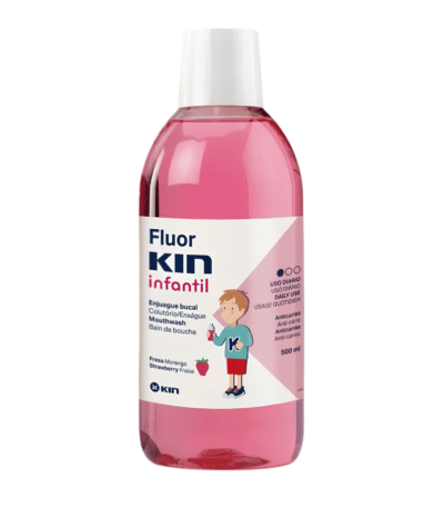 Kin Fluor Infantil Bain de Bouche Enfant Anti-Caries Goût Fraise 500ml
