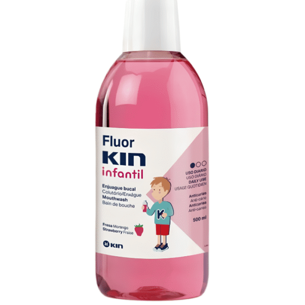 Kin Fluor Infantil Bain de Bouche Enfant Anti-Caries Goût Fraise 500ml