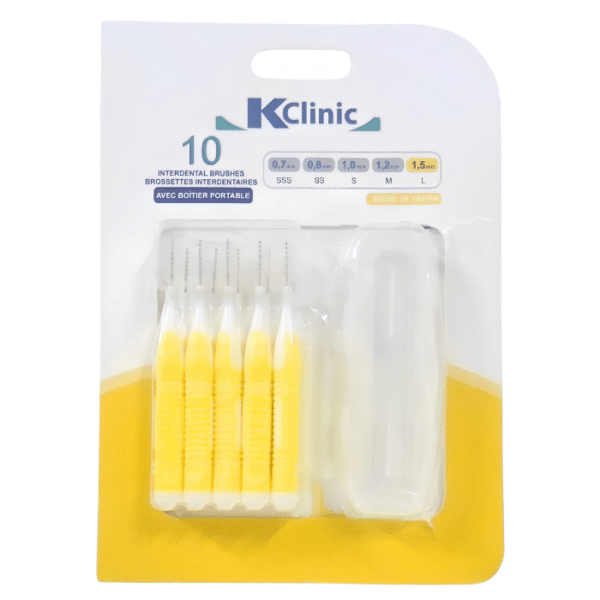 Kin Clinic Brossettes Interdentaires 1,5 mm avec Boîtier Portable 10 unités