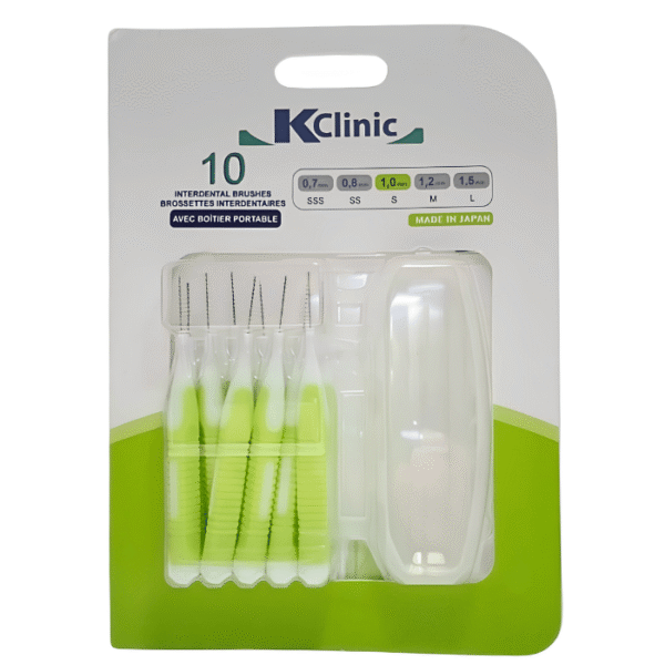 Kin Kclinic Brossettes Interdentaires 1,0 mm avec Boîtier Portable 10 unités
