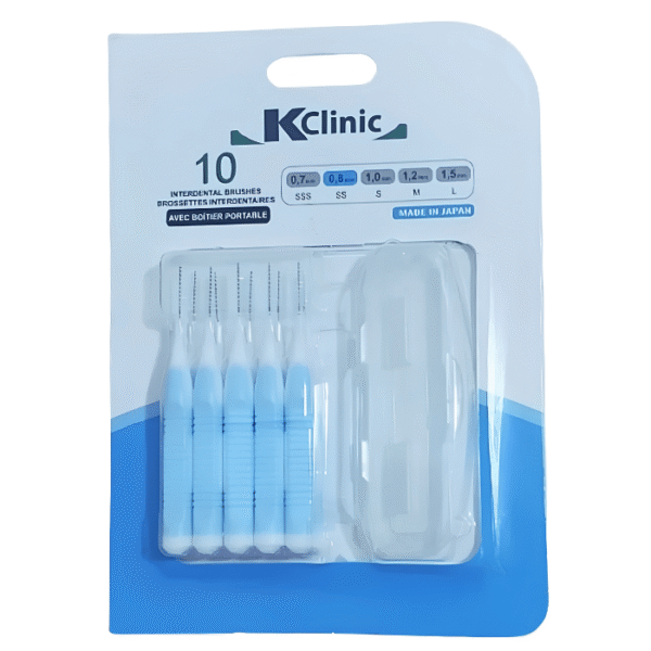 Kin Clinic Brossettes Interdentaires 0,8 mm avec Boîtier Portable 10 unités