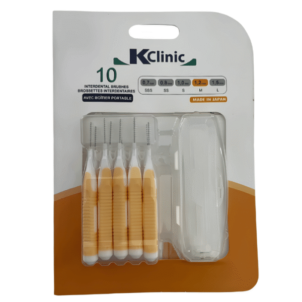 Kin Clinic Brossettes Interdentaires 1,2 mm avec Boîtier Portable 10 unités