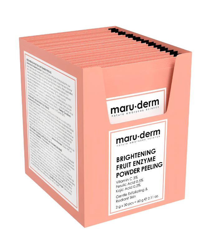 Maru.derm Peeling Éclat en Poudre aux Enzymes de Fruits – 30 Sachets, 60g