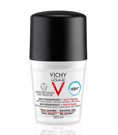 Vichy Homme Déodorant Bille Anti-Traces 48H Protection Chemises Peau Sensible 50ml