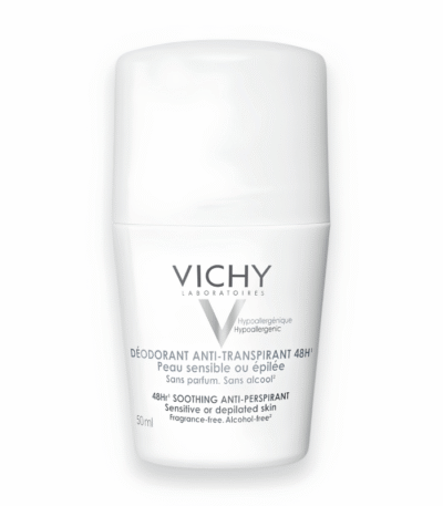 Vichy Déodorant Roll-On Anti-Transpirant 48H Peaux Sensibles ou Épilées 50ml