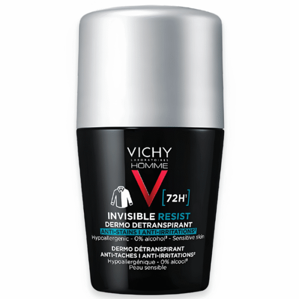 Vichy Homme Invisible Resist Déodorant Roll-On Anti-Transpirant 72H 50ml